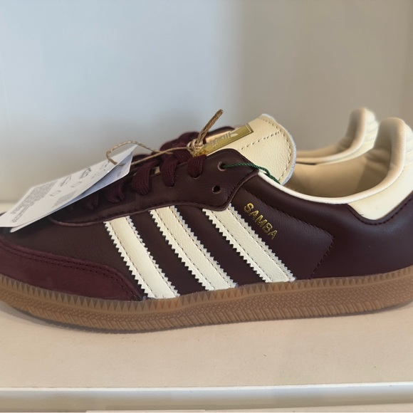 Adidas Samba OG women’s - Maroon and white Gold size 6.5 - Picture 5 of 10